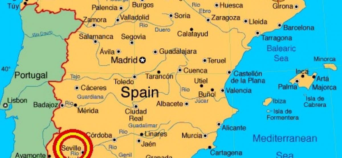 bản đồ của tây ban nha đang ở Seville