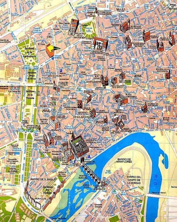 bản đồ của Seville đi du lịch