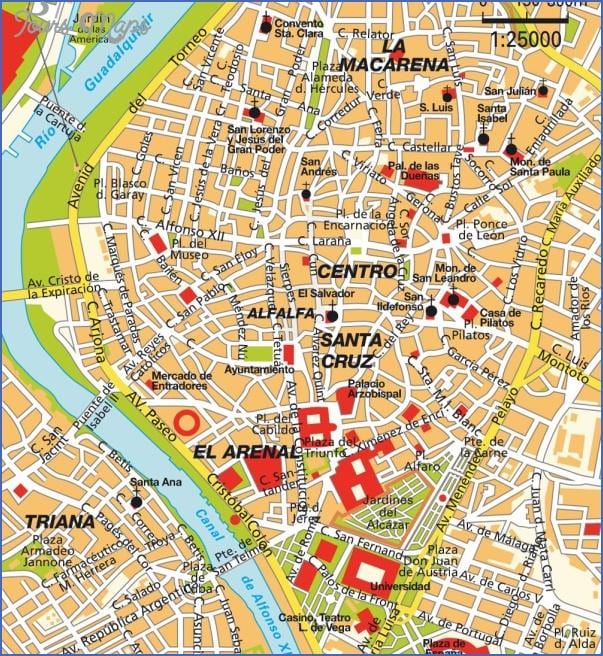 Seville điểm tham quan bản đồ