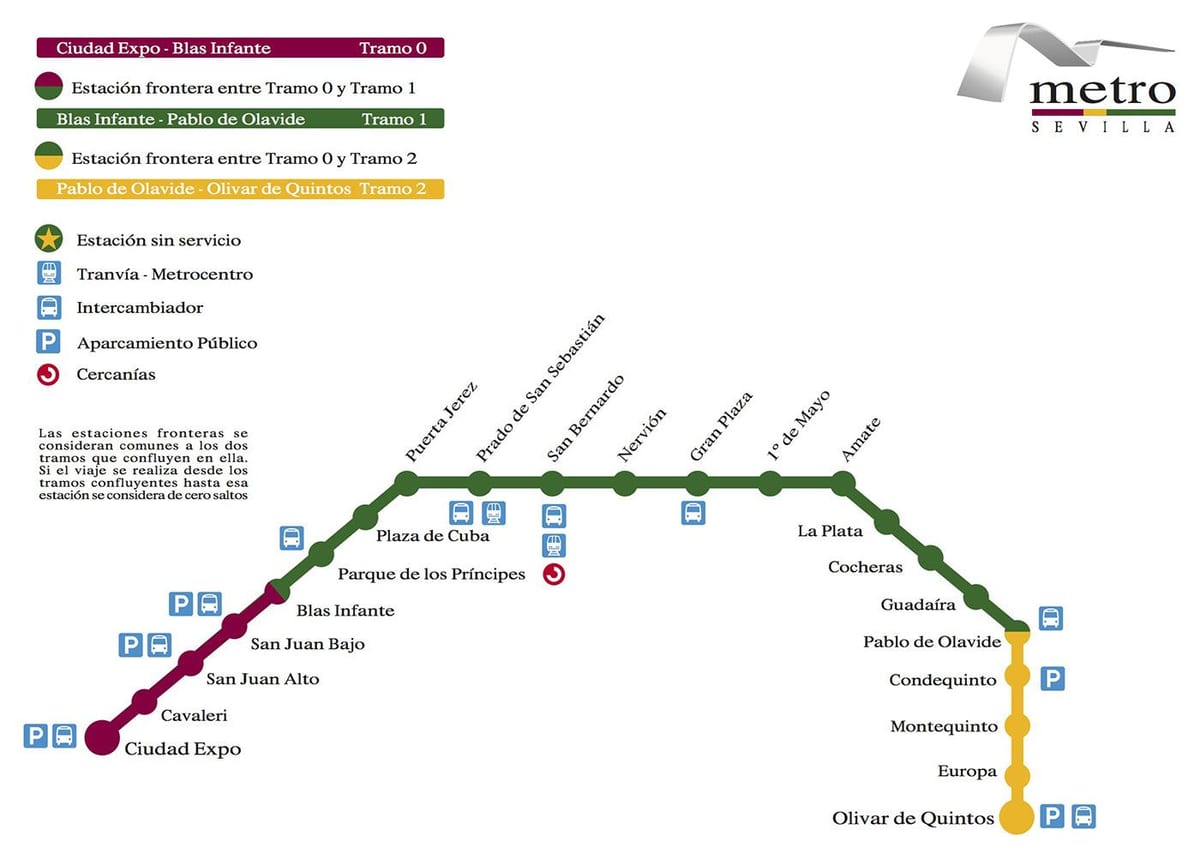 metro Seville bản đồ
