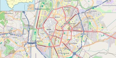 Bản đồ của Seville, tây ban nha khu phố