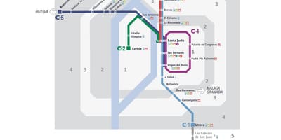 Bản đồ của Seville tàu 