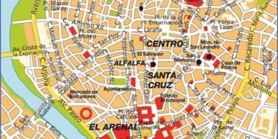 Seville, tây ban nha bản đồ du lịch
