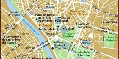 Bản đồ của Seville khu phố