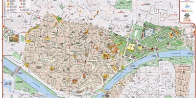 Bản đồ của Seville trung tâm thành phố 