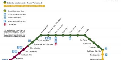 Bản đồ của Seville tàu điện ngầm